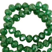 Top Glas Facett Glasschliffperlen 3x2mm rondellen Fairway green-pearl shine coating